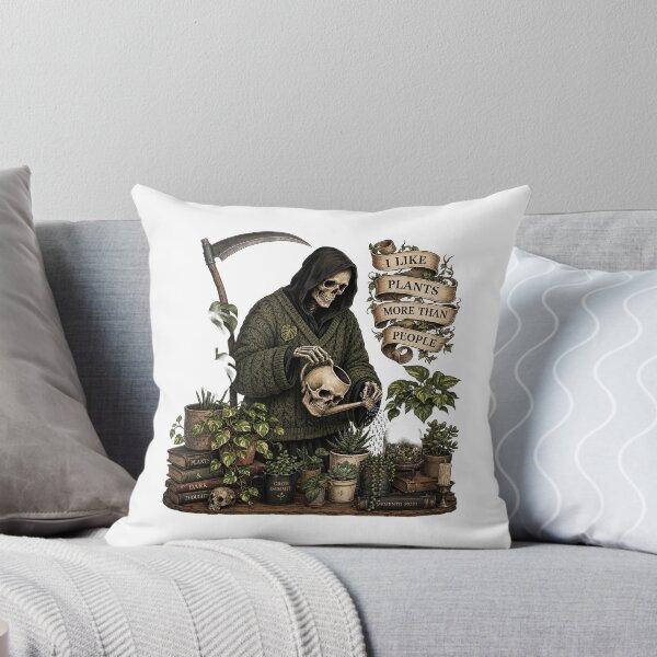 Item preview, Grim Reaper Watering Houseplants Introvert Plant Parent designed and sold by CoolCrazyChaos.