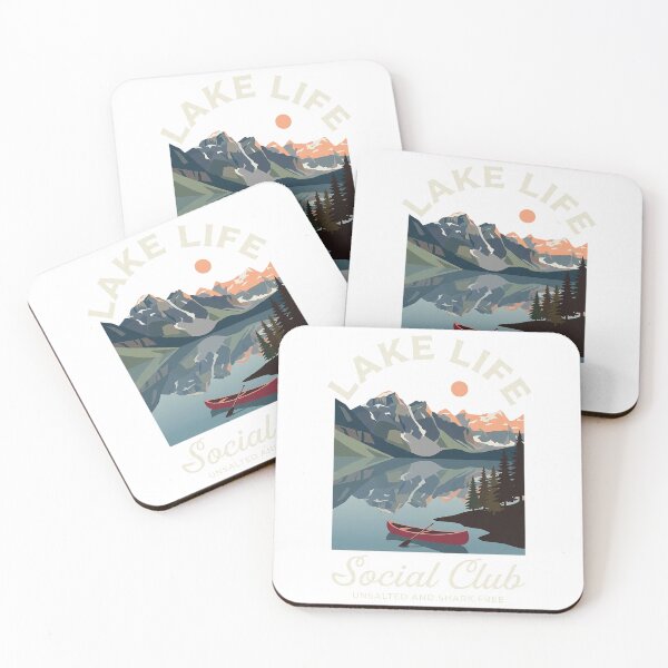 Item preview, Lake Life Social Club Vintage Mountain Lake Canoe Outdoor Adventure designed and sold by YOUNG DREAM STORE.