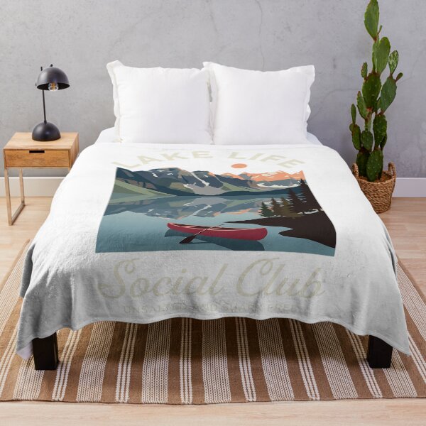 Item preview, Lake Life Social Club Vintage Mountain Lake Canoe Outdoor Adventure designed and sold by YOUNG DREAM STORE.