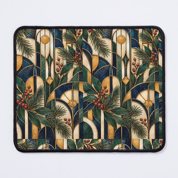 Item preview, Art Deco Winter Botanical Stained Glass Phone Case designed and sold by astersgraphics.