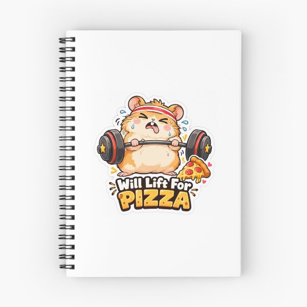 Item preview, Will Lift For Pizza Funny Gym Workout Fitness Cute Animal Sticker designed and sold by SlapHappyArt.