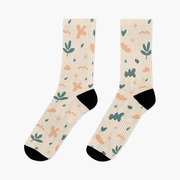 Item preview, Retro Peach and Teal Abstract Botanical Pattern designed and sold by Chonkz.