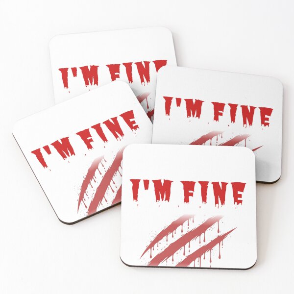 Item preview, I'm Fine Shirt – Funny Bloody Horror Halloween Tee designed and sold by Redhock.