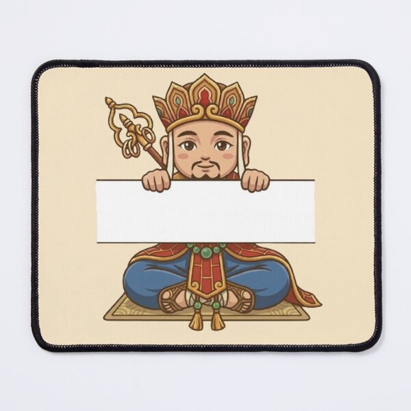 Item preview, Cute Meditating Tang Sanzang Holding Blank Sign - Journey to the West Monk designed and sold by PetalsPaws.