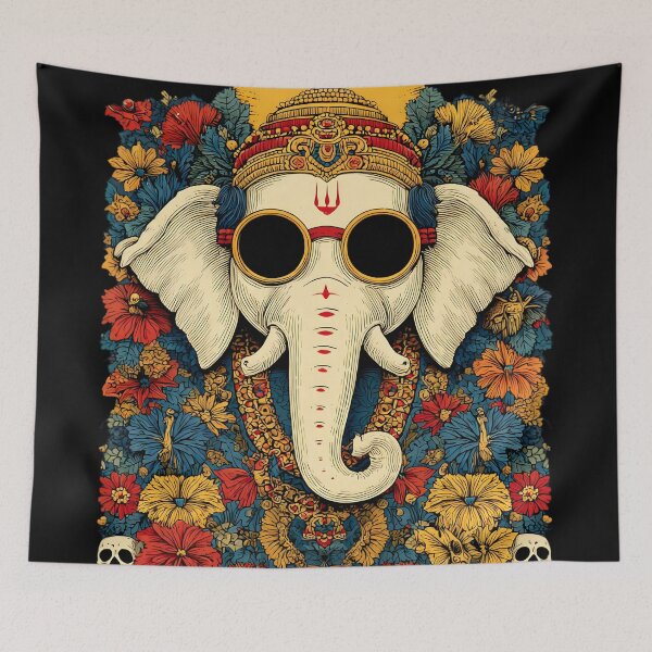 Item preview, Ganesha Golden Sun Vision – Halloween Floral Pop Art designed and sold by PANNARUK .