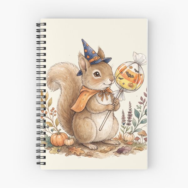 Item preview, Cute Squirrel Holding Halloween Lollipop Watercolor Art designed and sold by Pasteltone.
