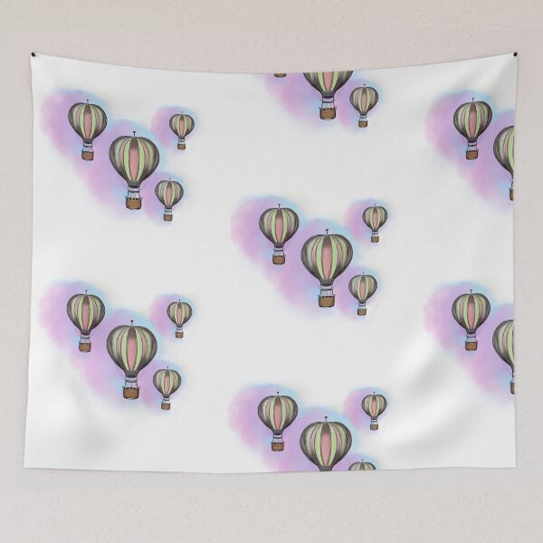 Item preview, Colourful Vintage Hot Air Balloon Pattern – Whimsical Retro Sky Design designed and sold by zvbillustration.