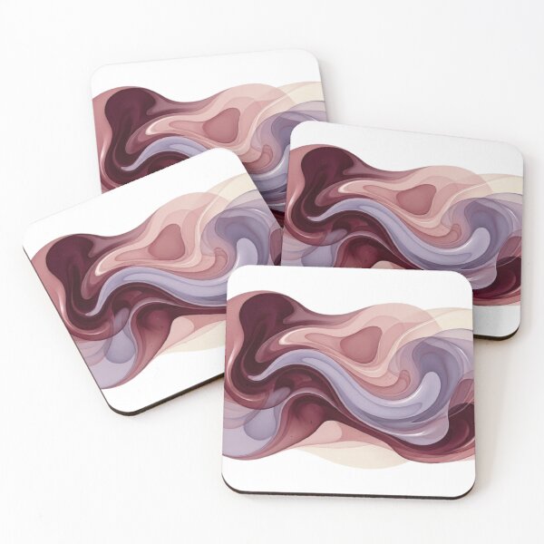 Item preview, Abstract Fluid Art in Burgundy and Dusty Rose – Modern Organic Shape designed and sold by EverMuse_0_0.