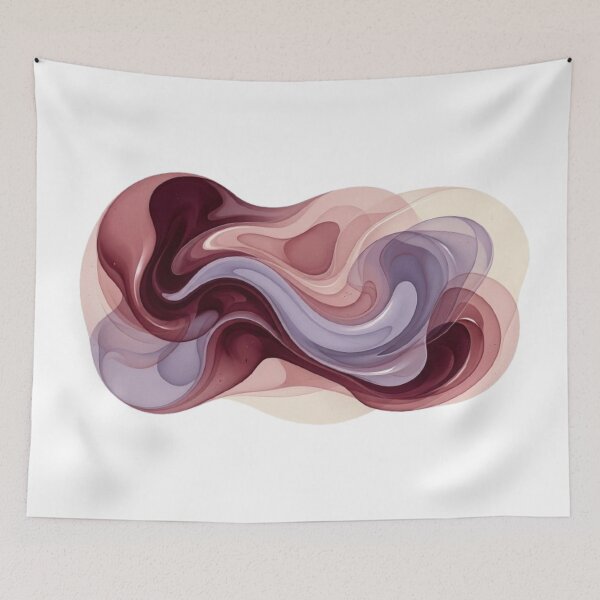 Item preview, Abstract Fluid Art in Burgundy and Dusty Rose – Modern Organic Shape designed and sold by EverMuse_0_0.