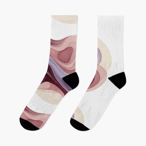 Item preview, Abstract Fluid Art in Burgundy and Dusty Rose – Modern Organic Shape designed and sold by EverMuse_0_0.