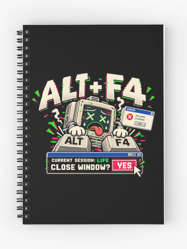 Thumbnail 1 of 3, Journal, Alt F4 – Current Session Life Retro Computer Humor designed and sold by Mad Factory Designs.