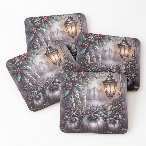 Item preview, Gothic Halloween Dark Pumpkins Black Roses & Haunted Garden designed and sold by Art-Arcade6.