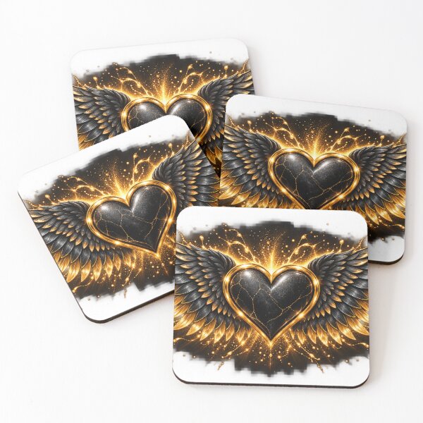 Item preview, Luxury Black & Gold Winged Heart designed and sold by Inrastylish888.