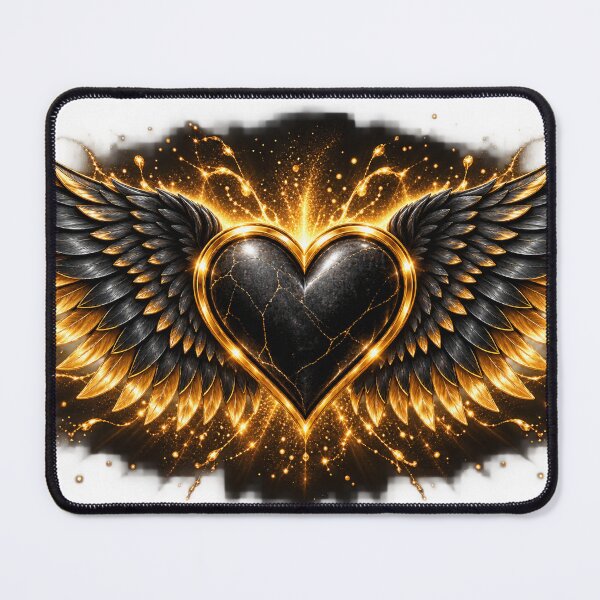 Item preview, Luxury Black & Gold Winged Heart designed and sold by Inrastylish888.