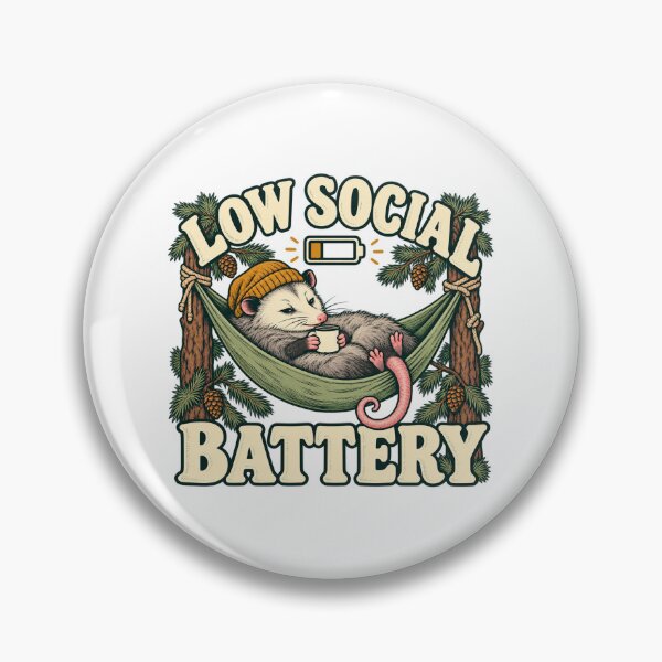 Item preview, Low Social Battery Opossum Camping Humor designed and sold by Intensegd.
