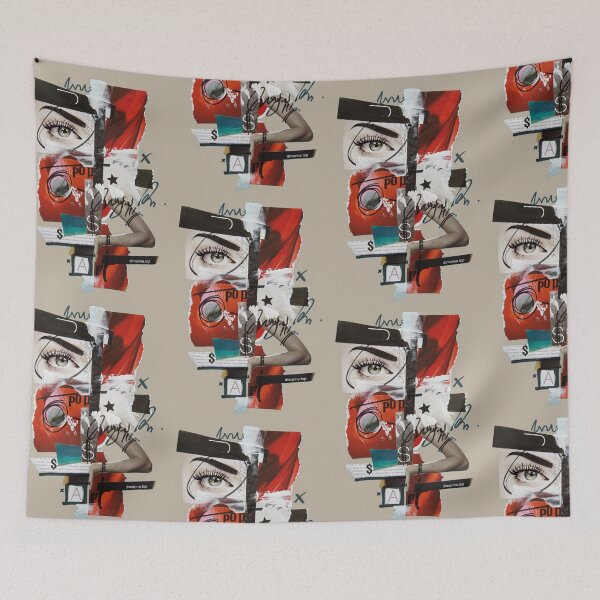 Item preview, Eye on Art – Contemporary Mixed Media Paper Collage Print designed and sold by burbuja.