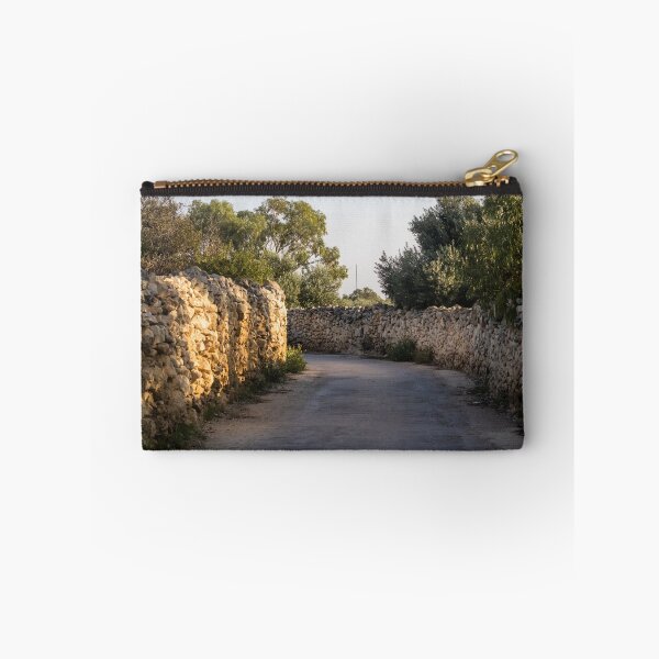 Item preview, Sunlit Country Lane With Traditional Dry Stone Walls and Olive Trees in Rural Landscape designed and sold by Nmallia.