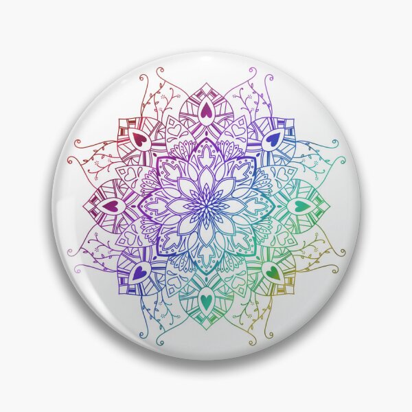 Item preview, Rainbow heart mandala floral seamless pattern pattern art. designed and sold by PandanOfArt.