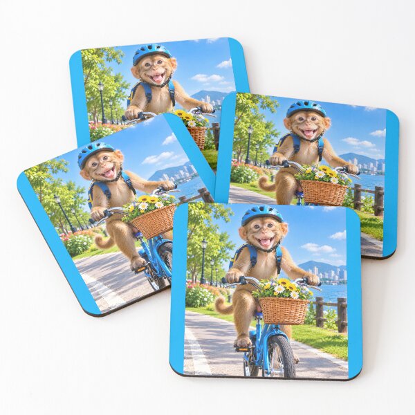 Item preview, Happy Monkey Riding a Bicycle designed and sold by MagicCrystal.