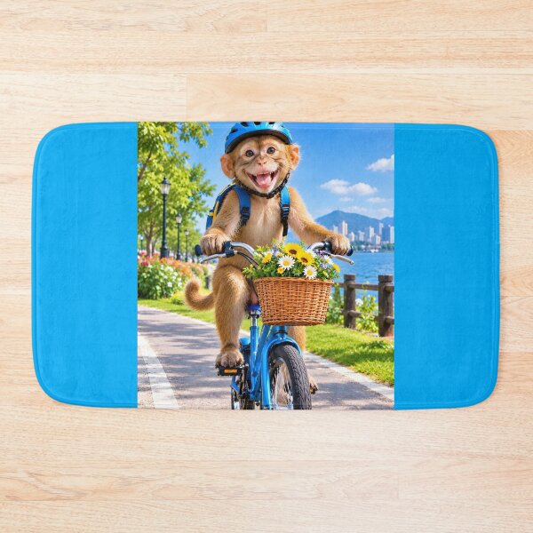 Item preview, Happy Monkey Riding a Bicycle designed and sold by MagicCrystal.