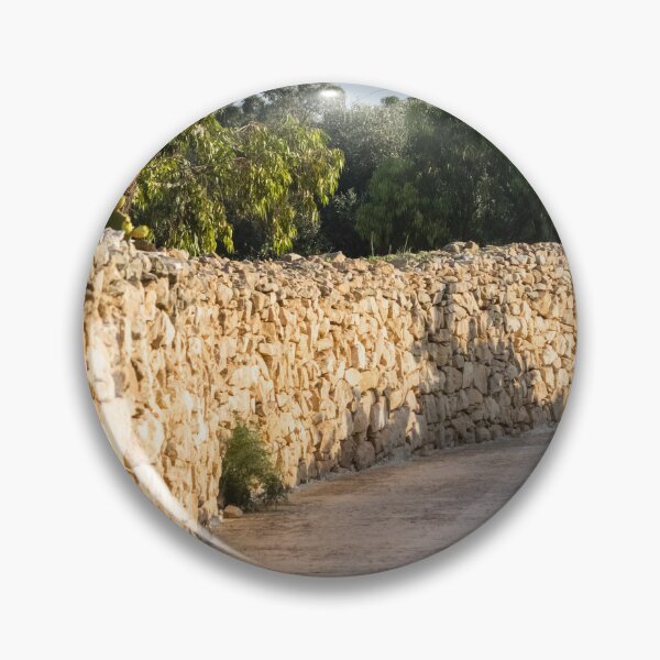 Item preview, Sunlit Country Lane With Traditional Dry Stone Walls and Olive Trees in Rural Landscape designed and sold by Nmallia.
