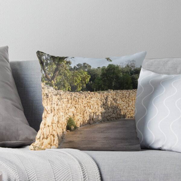 Item preview, Sunlit Country Lane With Traditional Dry Stone Walls and Olive Trees in Rural Landscape designed and sold by Nmallia.