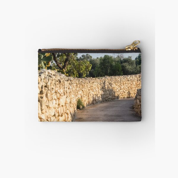 Item preview, Sunlit Country Lane With Traditional Dry Stone Walls and Olive Trees in Rural Landscape designed and sold by Nmallia.