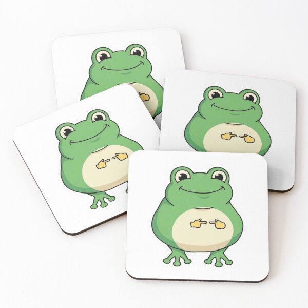 Item preview, Cute Shy Frog Pointing Fingers Meme - Kawaii Awkward Froggy designed and sold by j7boy.