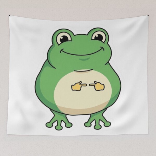 Item preview, Cute Shy Frog Pointing Fingers Meme - Kawaii Awkward Froggy designed and sold by j7boy.