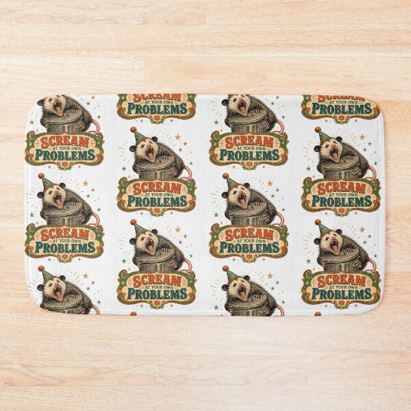 Item preview, Funny Screaming Opossum Scream At Your Own Problems Ironic Humor designed and sold by CoolCrazyChaos.