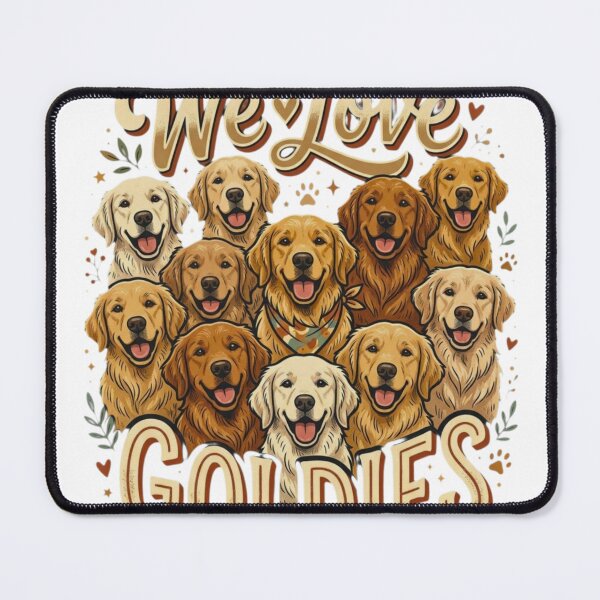 Item preview, We Love Goldies - Retro Golden Retriever Illustration designed and sold by Retro Hound Co..