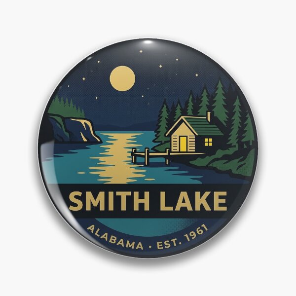 Item preview, Smith Lake Alabama Lake Cabin Vintage Badge Sticker designed and sold by DetourDgn.