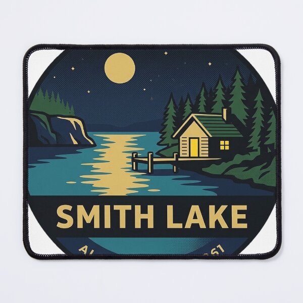 Item preview, Smith Lake Alabama Lake Cabin Vintage Badge Sticker designed and sold by DetourDgn.