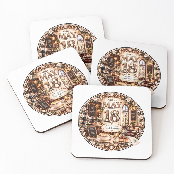 Item preview, May 18 Birthday Coffee Cafe Design | Elegant Floral Gift designed and sold by LunaMoments.