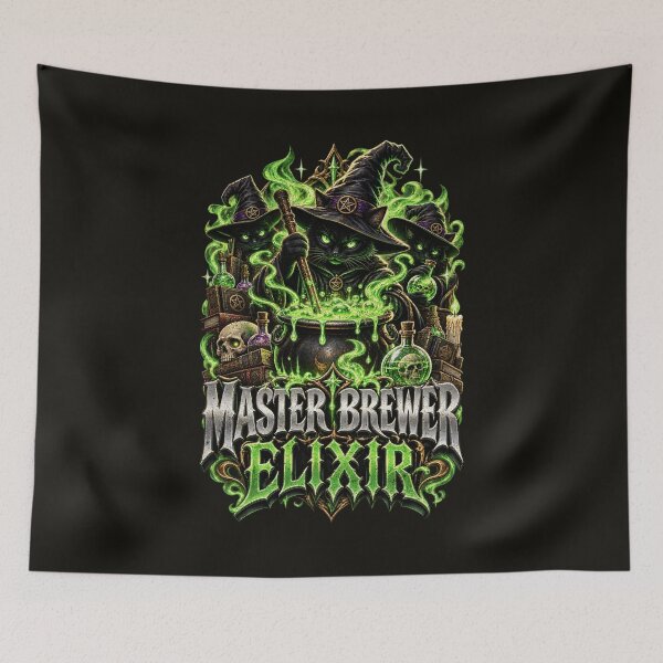 Item preview, Master Brewer Elixir – Green Potion Wizard Fantasy Art designed and sold by AwesomeBeyondLimits.