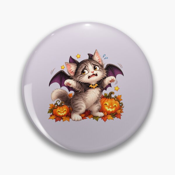Item preview, Pequeño gato murciélago asustado de Halloween designed and sold by Safe Haven Pets.