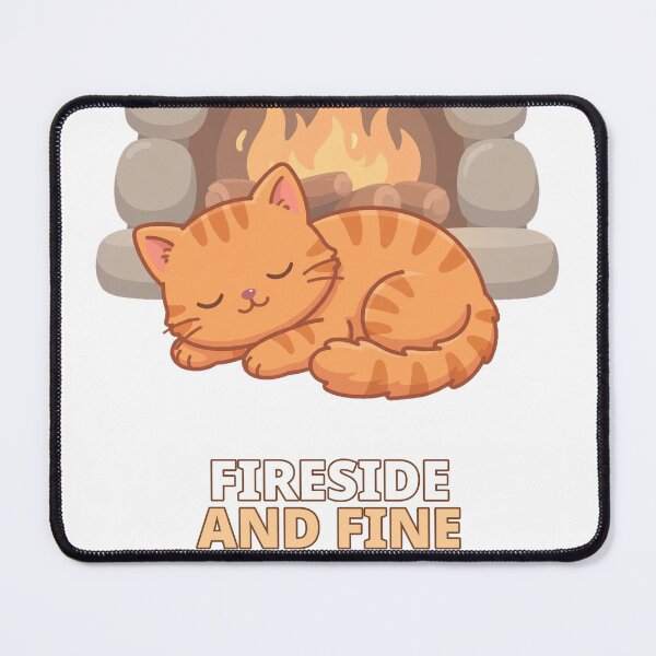 Item preview, Fireside and Fine Cozy Cat Winter designed and sold by ThreeFlyingAces.