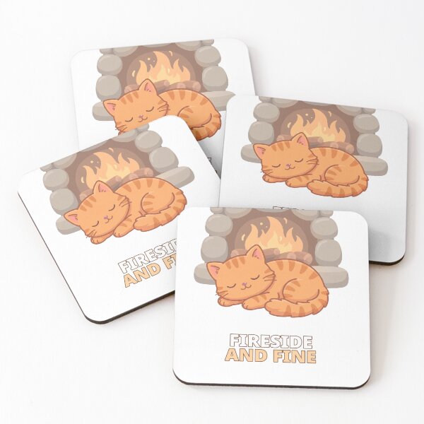 Item preview, Fireside and Fine Cozy Cat Winter designed and sold by ThreeFlyingAces.