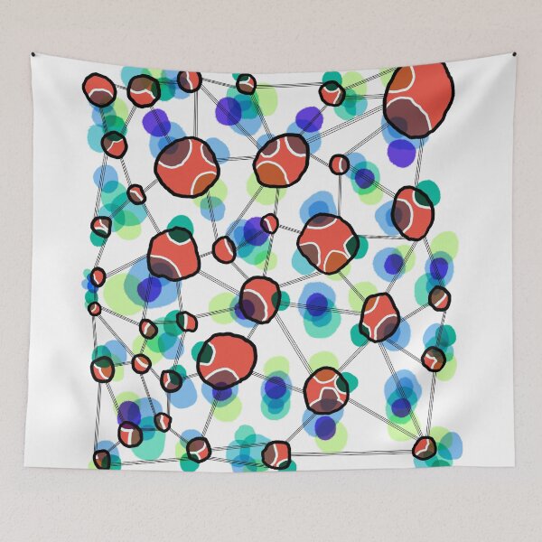 Item preview, Colorful Abstract Geometric Network Pattern Art designed and sold by SaraPixels.