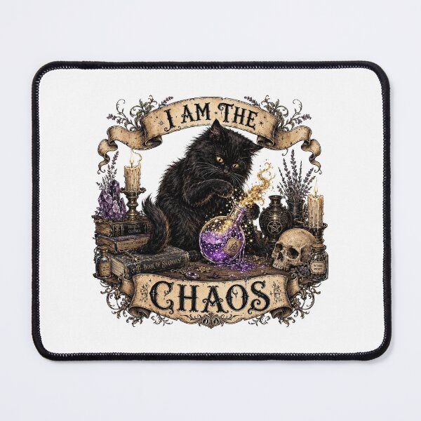 Item preview, Funny Witch Black Cat I Am The Chaos Witchy Spooky Occult designed and sold by CoolCrazyChaos.