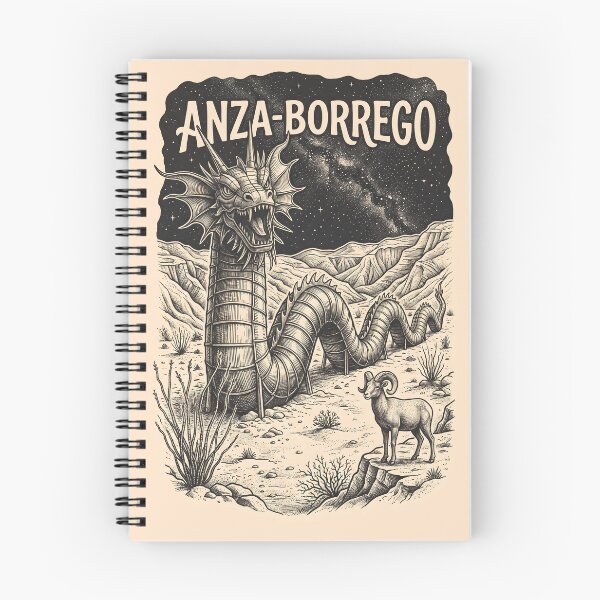Item preview, Anza-Borrego Desert State Park Vintage Sea Serpent & Bighorn Sheep Poster designed and sold by Wild Places Paper Co..