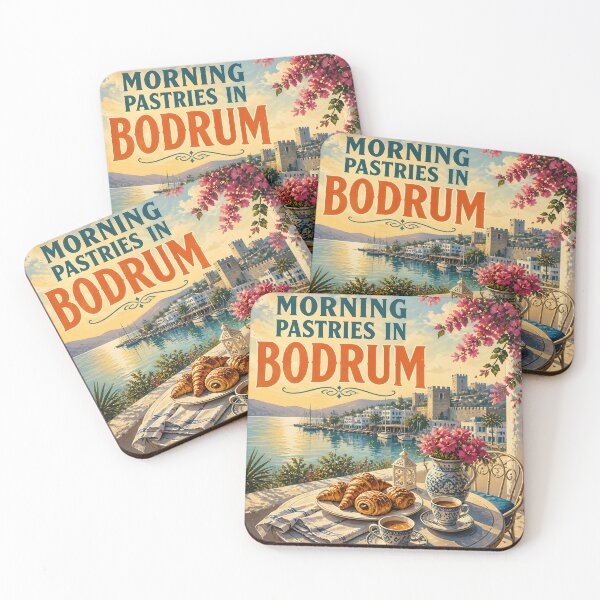 Item preview, Morning Pastries in Bodrum – Vintage Harbour Travel Poster designed and sold by LSVart.
