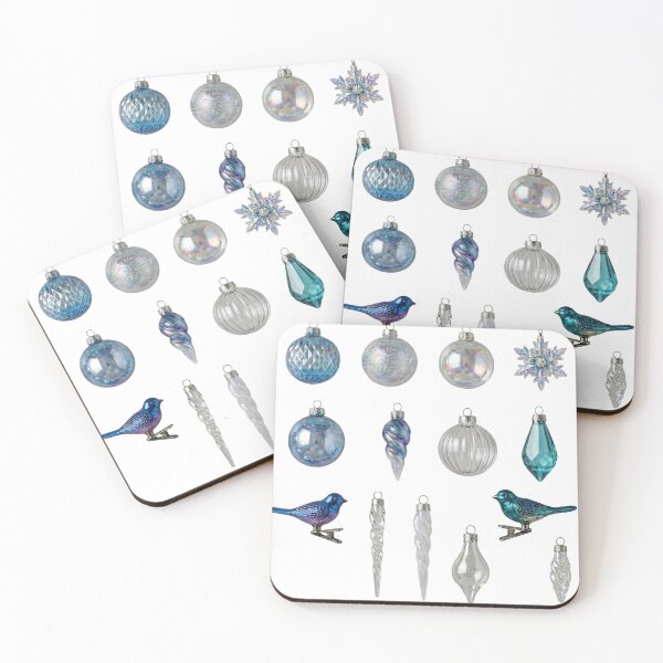 Item preview, Vintage Blue Glass Christmas Ornaments | Elegant Holiday Decor Collection designed and sold by asumintjapan1.