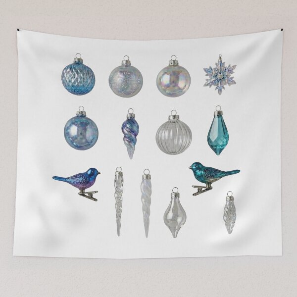 Item preview, Vintage Blue Glass Christmas Ornaments | Elegant Holiday Decor Collection designed and sold by asumintjapan1.