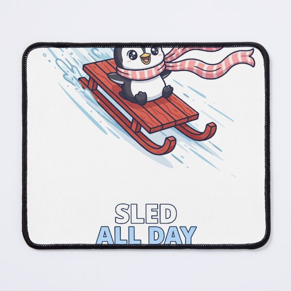 Item preview, Sled All Day Penguin Winter Sledding designed and sold by ThreeFlyingAces.