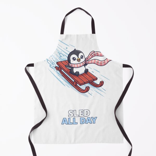 Item preview, Sled All Day Penguin Winter Sledding designed and sold by ThreeFlyingAces.