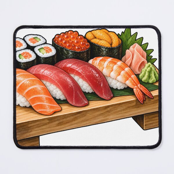 Item preview, Japanese Sushi Watercolor Illustration designed and sold by BetweenForms.