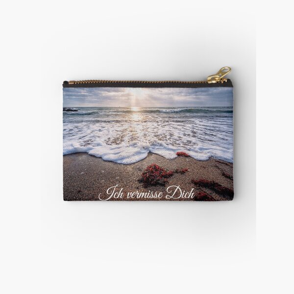 Item preview, I miss you – beach & ocean waves at sunset designed and sold by Tammigrafie.