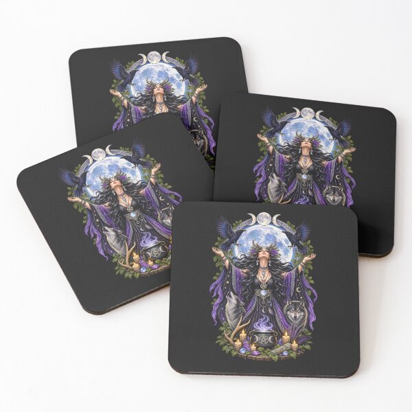 Item preview, Full Moon Goddess Pagan Witchcraft Triple Moon Art designed and sold by Witch Joseph.