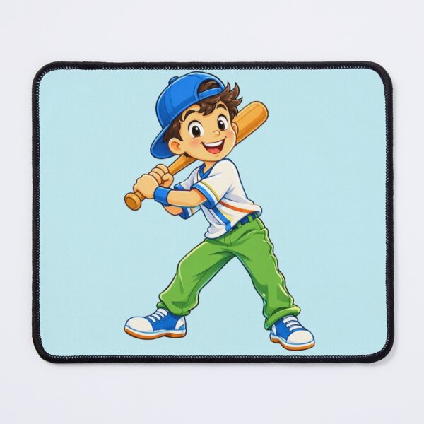 Item preview, Happy Baseball Boy Cartoon Batter designed and sold by Dew Drop Designs.